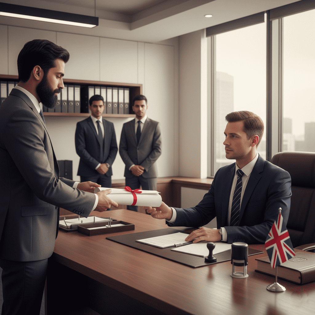  Official UK office processing certificate attestation. 